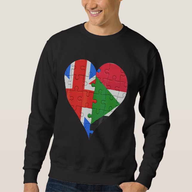 Sweatshirt Coeur du drapeau soudanais britannique (Devant)