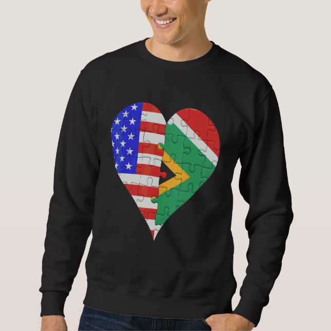 Sweatshirt Coeur du drapeau sud-africain américain (Devant)