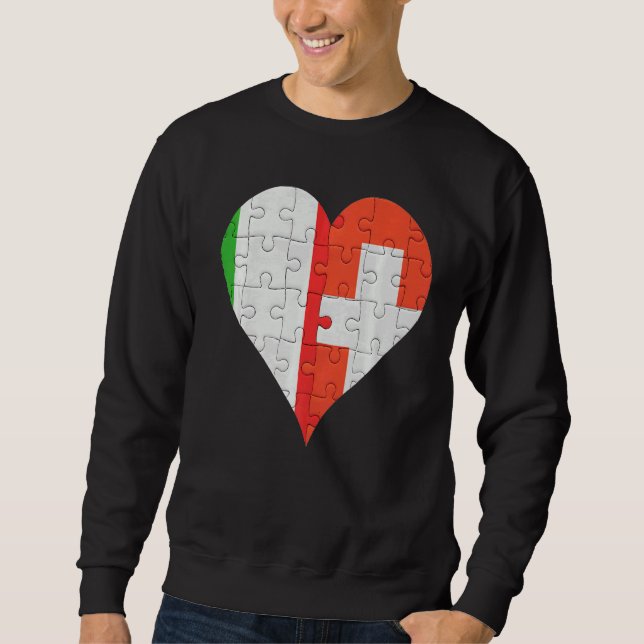 Sweatshirt Coeur du drapeau suisse italien (Devant)