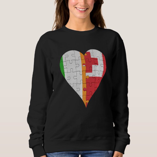 Sweatshirt Coeur du drapeau togolais irlandais (Devant)