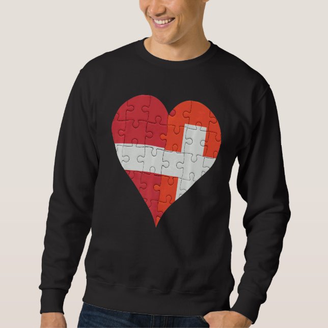 Sweatshirt Coeur du pavillon suisse letton (Devant)