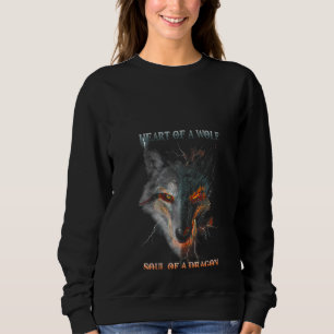 Sweatshirt Coeur Femme D'Une Âme De Loup D'Un Loup De Dragon
