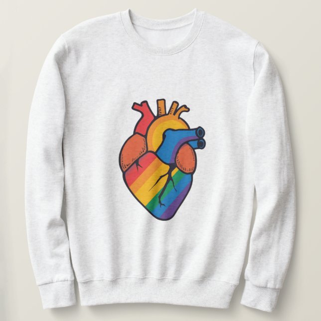Sweatshirt Coeur gay pride (Design devant)