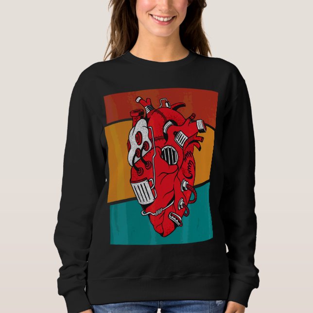 Sweatshirt Coeur mécanique vintage Steampunk (Devant)