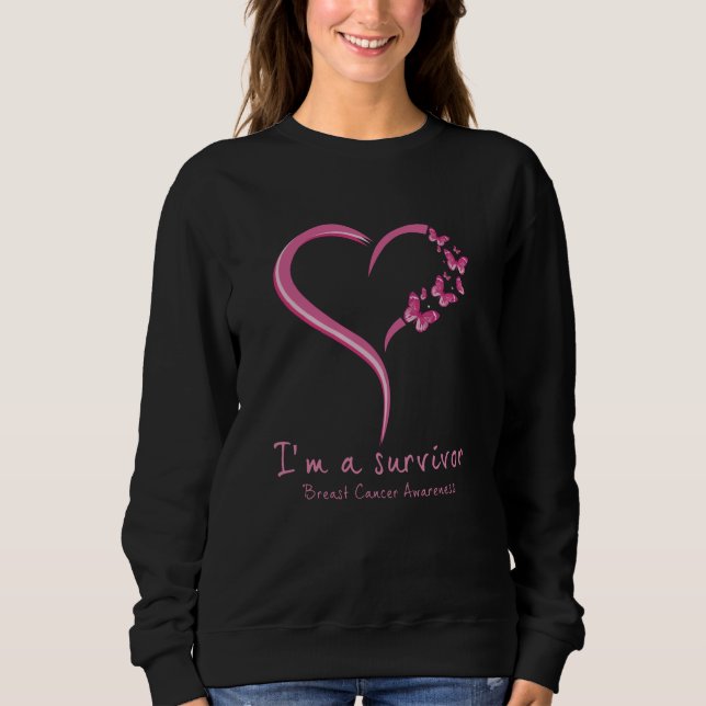 Sweatshirt Coeur mignon Je suis un survivant Conscience du ca (Devant)