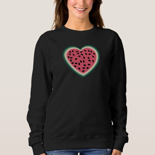 Sweatshirt coeur mignon palestine pastèques colorées (Devant)
