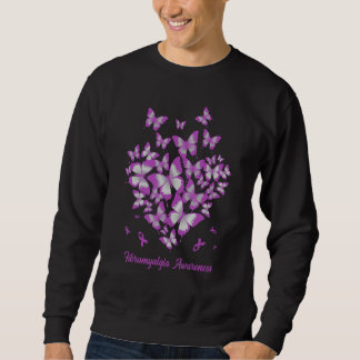 Sweatshirt Cœur Papillon Ruban Violet Sensibilisation Fibromy