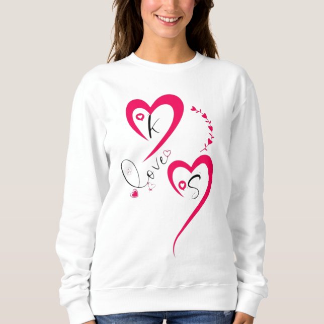 Sweatshirt Cœur Rose Minimal Amour (Devant)