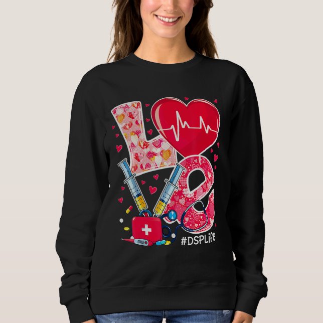 Sweatshirt Coeur Stethoscope Cute Love Nurse Valentines Dsp (Devant)
