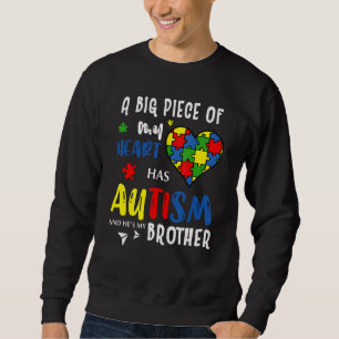 Sweatshirt Coeur Un gros morceau de mon coeur Autisme Et il e