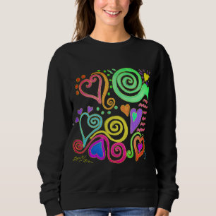 Sweatshirt Coeurs Art Abstrait coloré à porter
