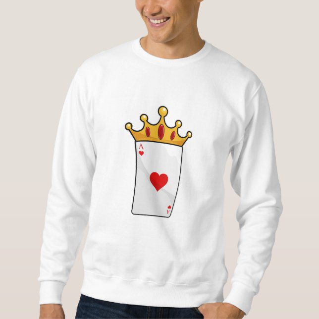 Sweatshirt Coeurs d'As avec Reine Couronne (Devant)