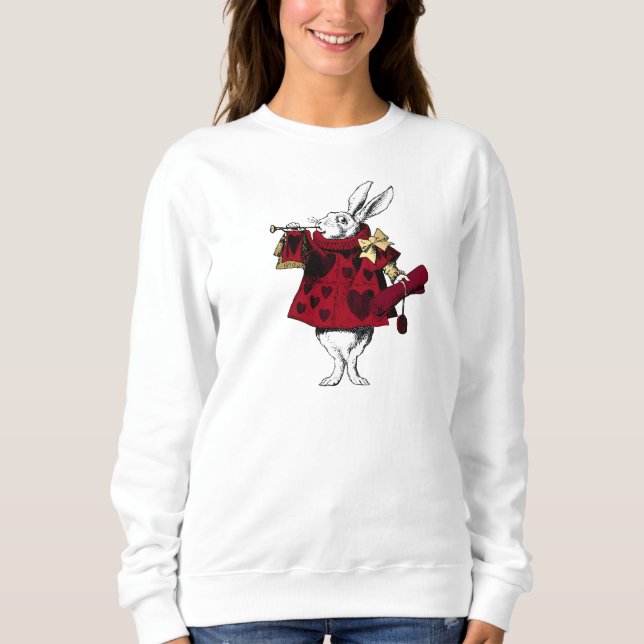 Sweatshirt Coeurs de lapin blanc vintage (Devant)