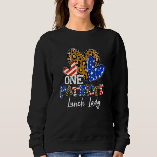 Sweatshirt Coeurs Un Patriotique Déjeuner Lady Usa Drapeau 4