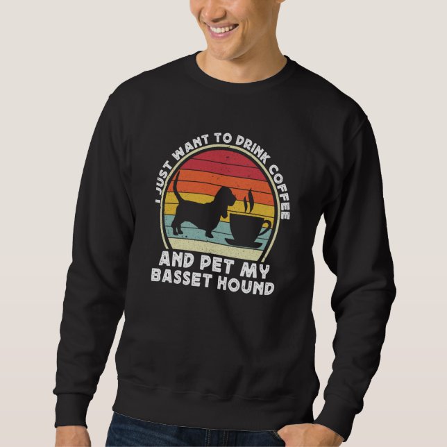 Sweatshirt Coffee And Basset Hound For Men Women Bassets Dad  (Devant)