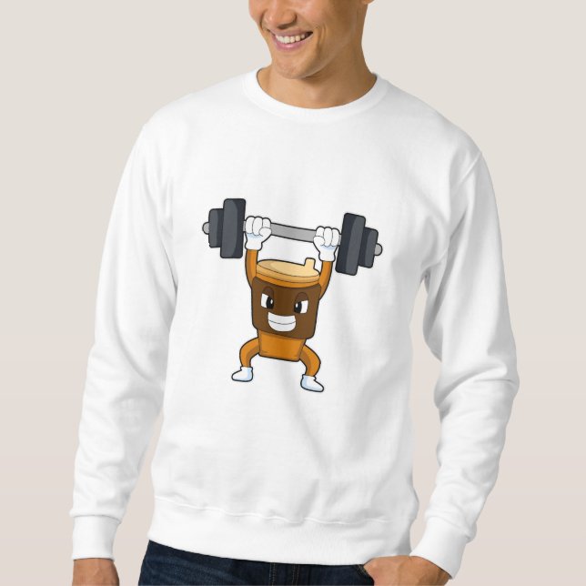 Sweatshirt Coffee at Strength entraînement avec Barbell (Devant)