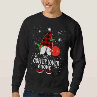 Sweatshirt Coffee Gnome Buffalo Carreaux Correspondant Famill