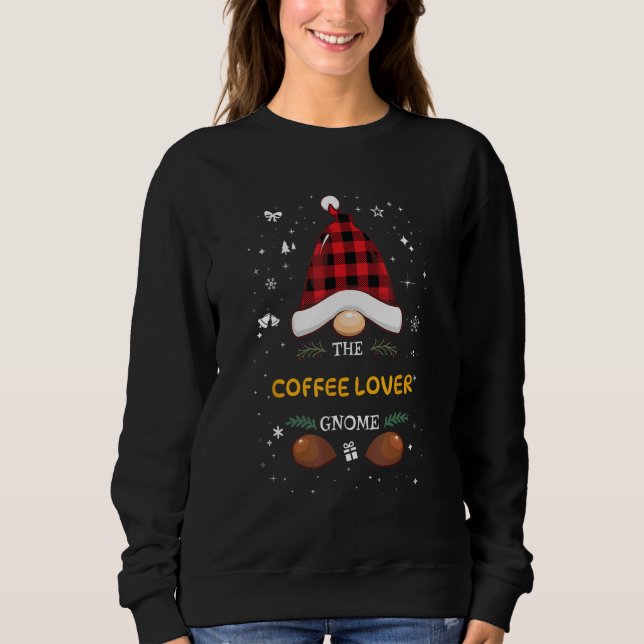 Sweatshirt Coffee  Gnome Xmas Matching Family Christmas Pajam (Devant)