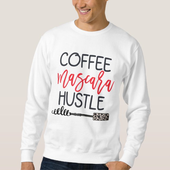 Sweatshirt Coffee Mascara Hustle Leopard Cute Maquillage Cita (Devant)