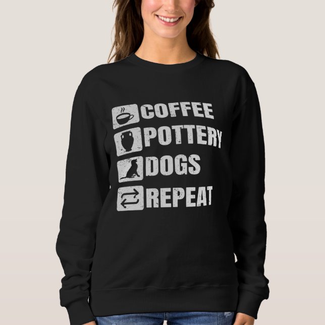 Sweatshirt Coffee Pottery Dogs Repeat Ceramic Pottery Ceramic (Devant)