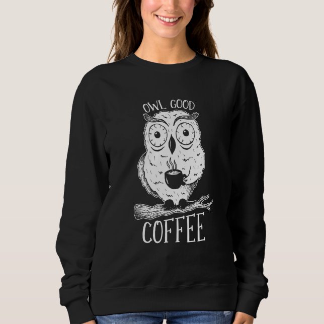 Sweatshirt Coffee Roasting Roaster Cafe  Barista Coffee Owl (Devant)