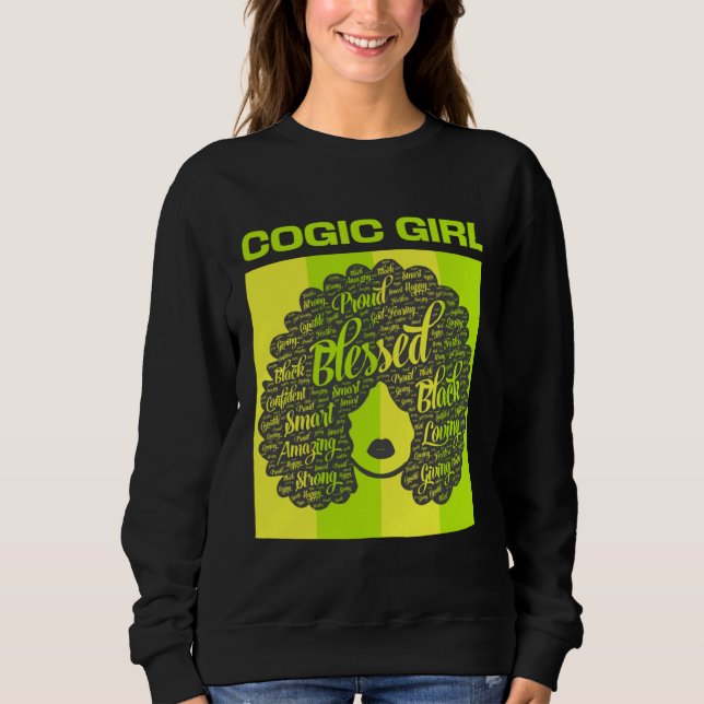 Sweatshirt COGIC Girl Christian Woman Afro (Devant)