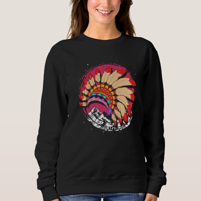 Sweatshirt Coiffe Indienne Autochtone Indigène des Montagnes  (Devant)