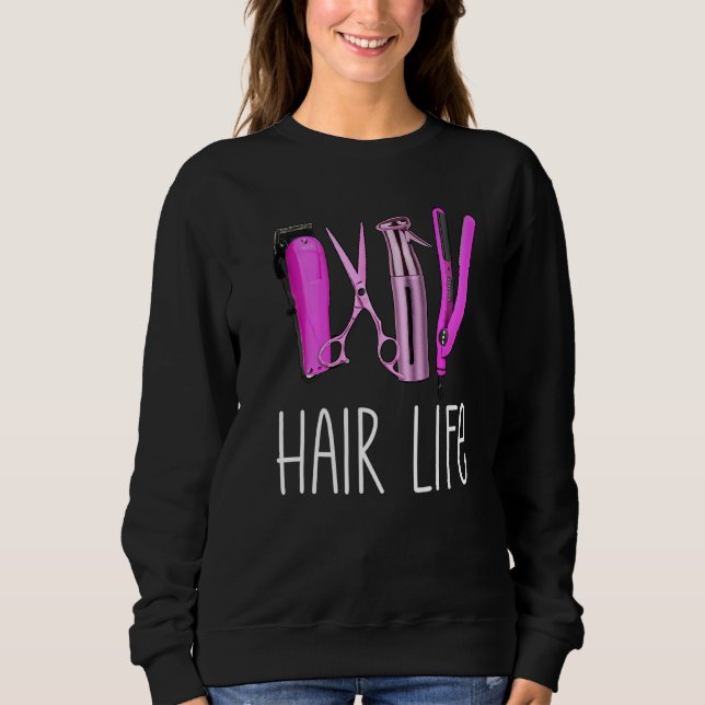 Sweatshirt Coiffeur Salon de coiffure Boutique ciseaux Shears (Devant)