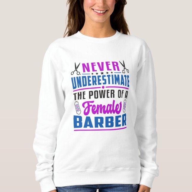 Sweatshirt Coiffeuse Stylo Barber Ciseaux Coiffeur Idée cadea (Devant)