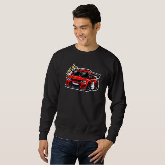 Sweatshirt Col Crewneck homme Funny Car noir 