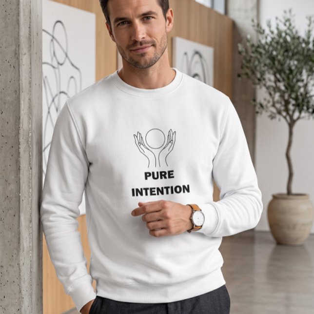 Sweatshirt Col Rond Blanc Esthétique Pure Intention (Créateur téléchargé)