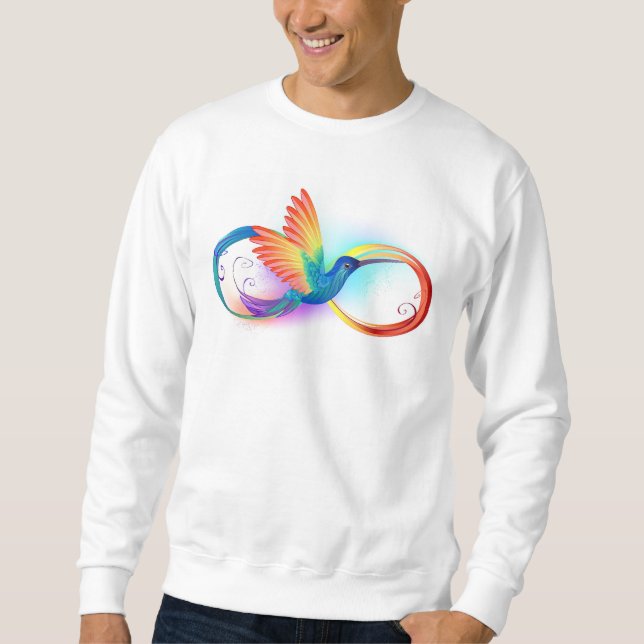Sweatshirt Colibri arc-en-ciel avec symbole Infinity (Devant)