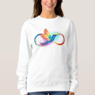 Sweatshirt Colibri arc-en-ciel avec symbole Infinity