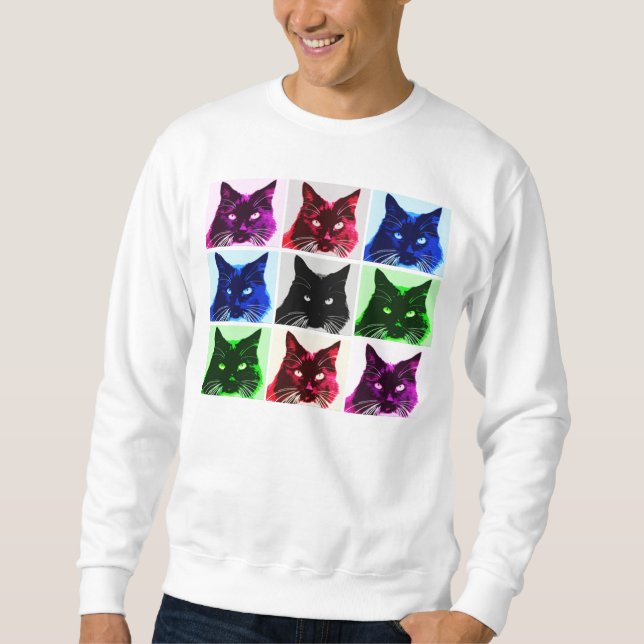 Sweatshirt Collage de chat (Devant)