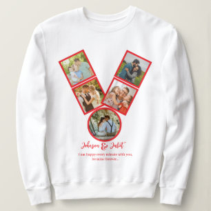 Sweatshirt Collage de photos en V de jour pour Valentines per
