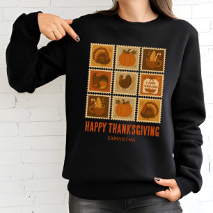 Sweatshirt Collage du timbre de Thanksgiving