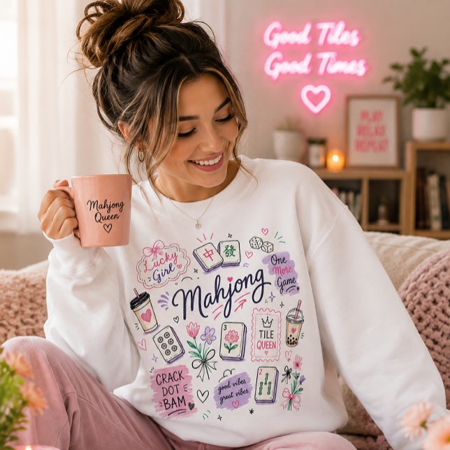 Sweatshirt Collage Mahjong avec tuiles (Créateur téléchargé)