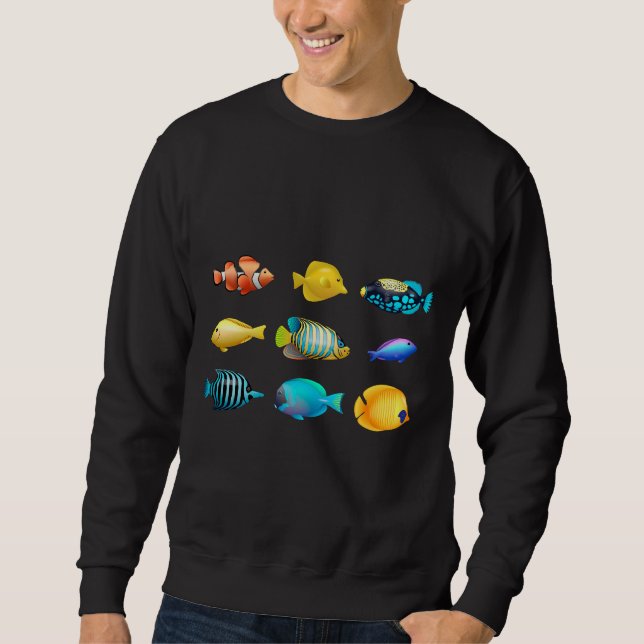 Sweatshirt Collection de poissons colorés (Devant)