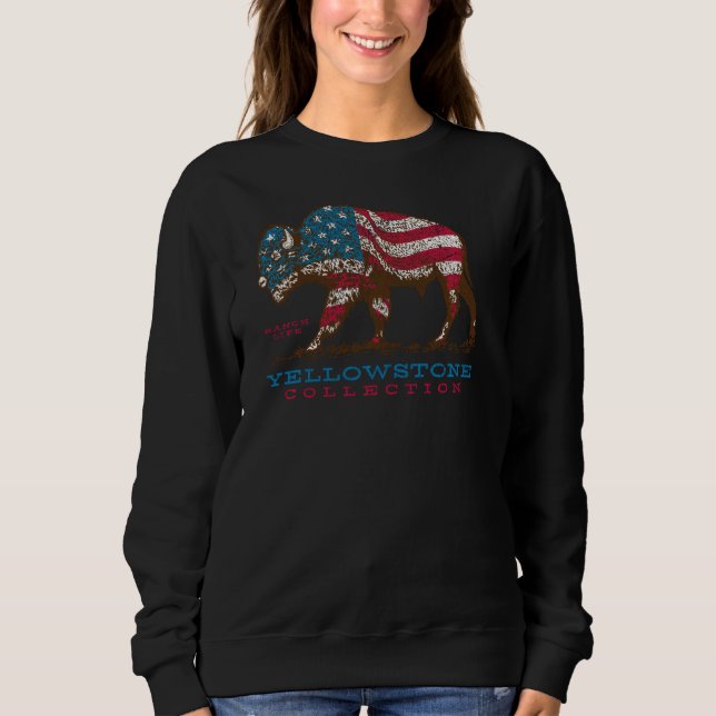 Sweatshirt Collection Yellowstone Usa Buffalo Ranch Life Coun (Devant)