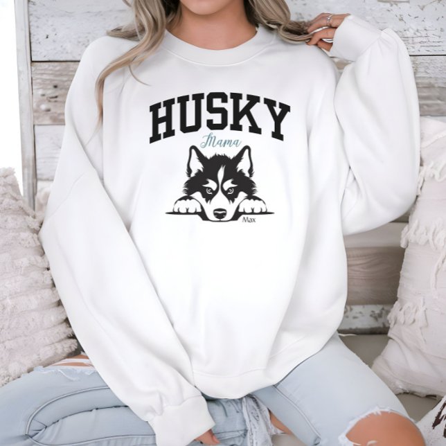 Sweatshirt College Style Script Husky Mama (Créateur téléchargé)