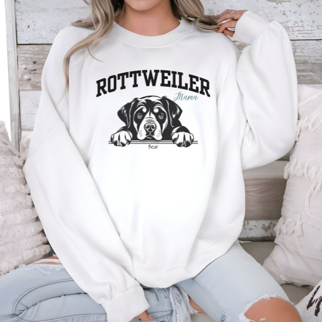 Sweatshirt College Varsity Script Rottweiler Mama Amoureux de (Créateur téléchargé)