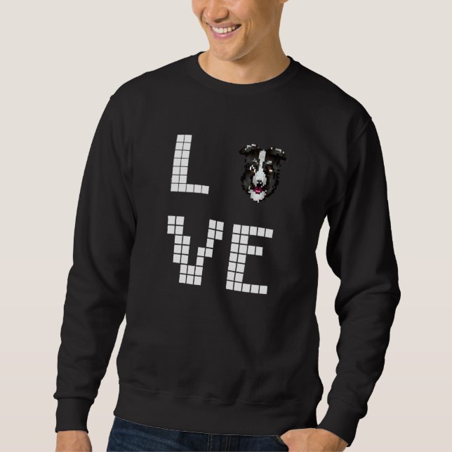 Sweatshirt Colley Chien Pixel Art (Devant)