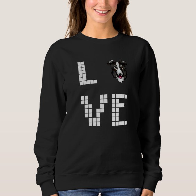 Sweatshirt Colley Chien Pixel Art (Devant)