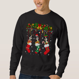 Sweatshirt Collie Frontière Dans Le Sock Xmas Reindeer Chien 