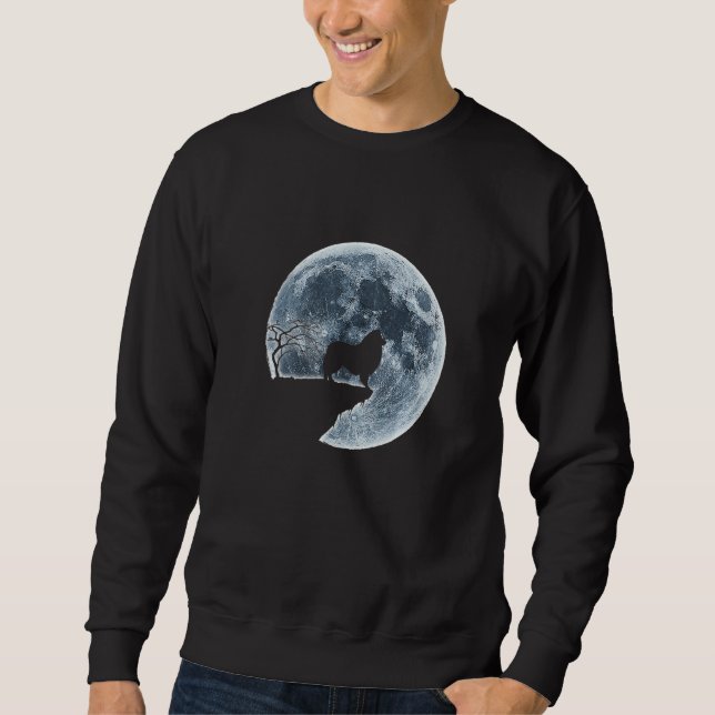 Sweatshirt Collie Halloween Costume Lune Silhouette Déplaisan (Devant)