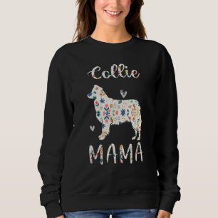 Sweatshirt Collie Mama Floral Chien Maman Amour