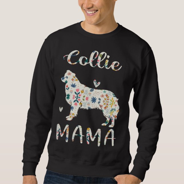 Sweatshirt Collie Mama Floral Dog Mom Love (Devant)
