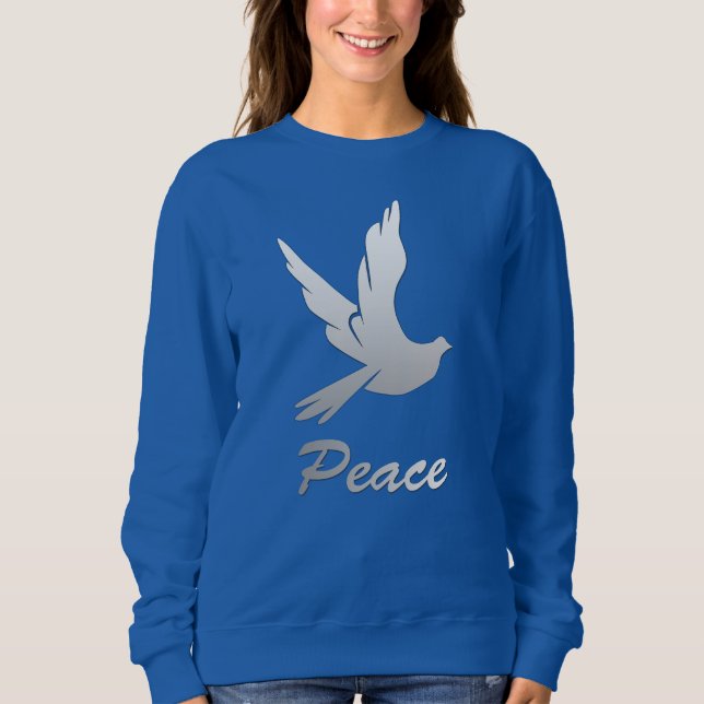 Sweatshirt Colombe de la paix dégradé argenté (Devant)