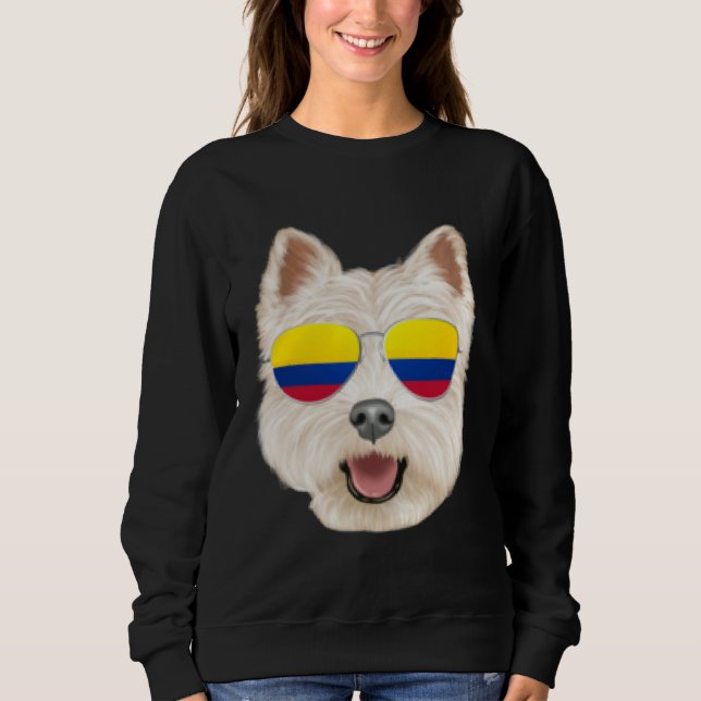 Sweatshirt Colombian Flag West Highland White Terrier Dog Poc (Devant)