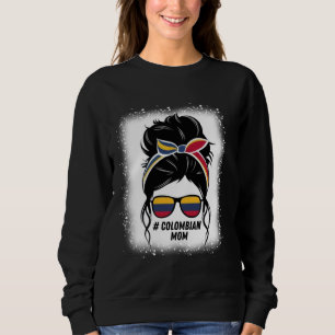Sweatshirt Colombienne Maman Messy Bun Colombia Pride Patriot